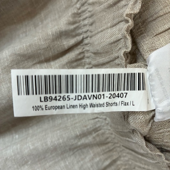 Quince 100% European Linen High Waisted Shorts FLAX - Picture 4 of 4